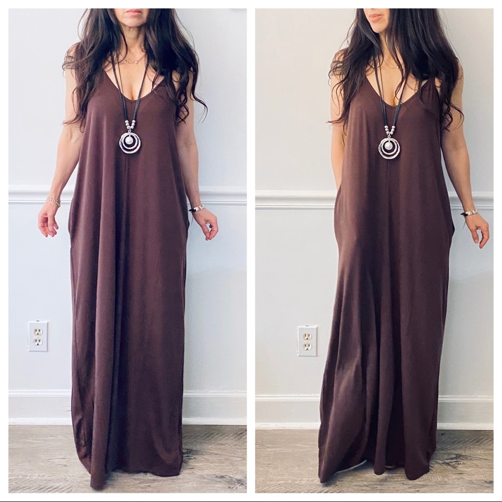 ✨LAST 1✨LOOSE FIT SLEEVELESS MAXI DRESS W/pockets - Picture 7 of 12